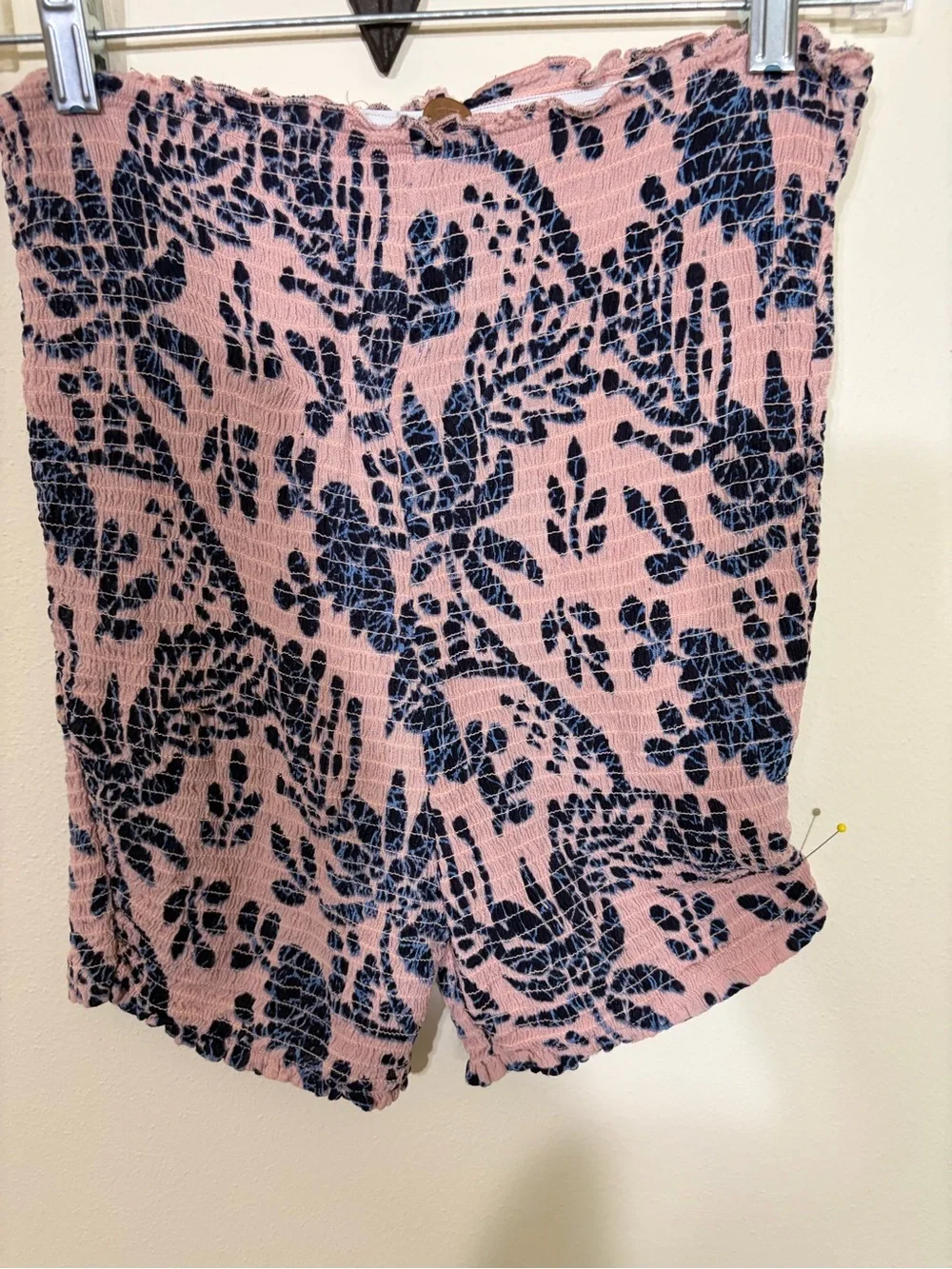Free People High-Waist Maia Smocked Print Short